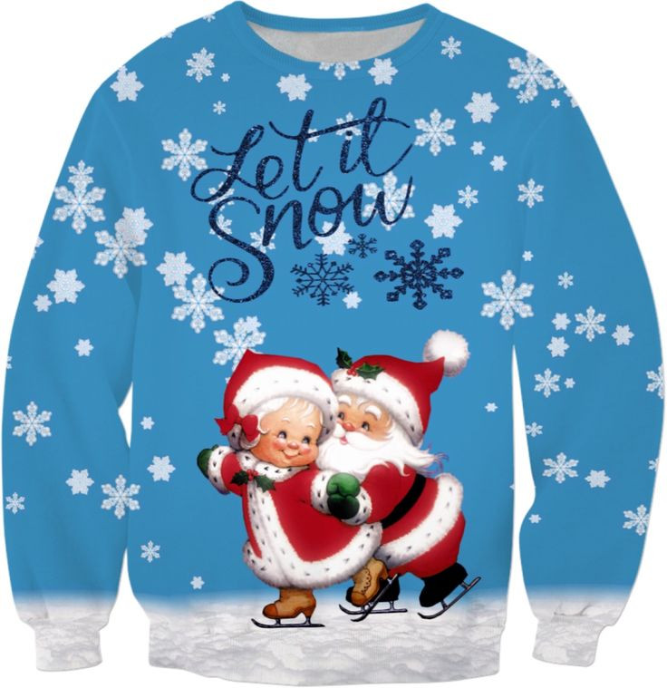 Let It Snow Mr. & Mrs. Claus Christmas Sweater #christmas #christmassweaters #santa #snow # 