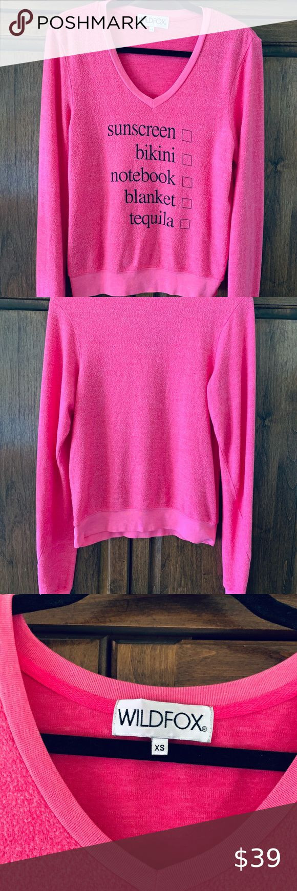 Wildfox pink jumper sweatshirt XS | Pink jumper, Sweatshirts, Wildfox sweatshirt